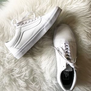 White Leather Vans
